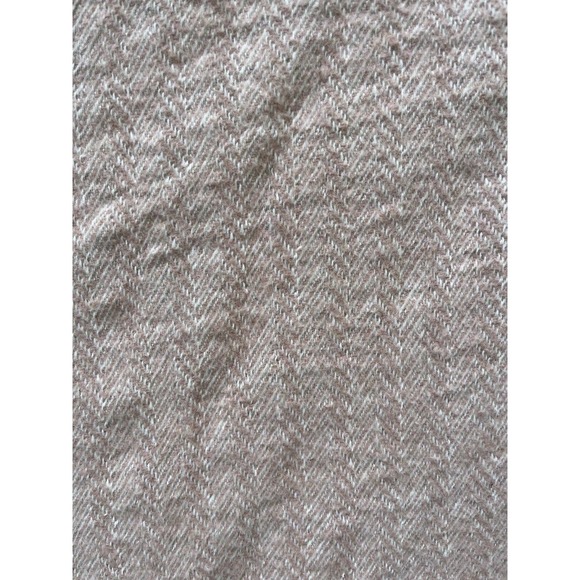 Nido Notte Made In Italy Throw Blanket 56x49 Pink Cream Chevron Stripes Fringed - Picture 12 of 12